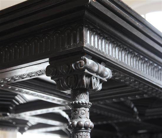 A 17th century style carved oak tester bed, overall W.5ft 3in. H.7ft 4.5in. L.7ft 4.5in.